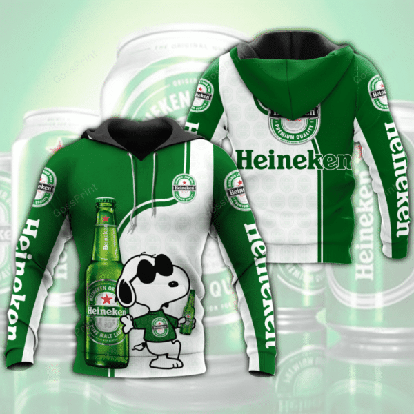 Snoopy Heineken Beer Aop Hoodie 2667