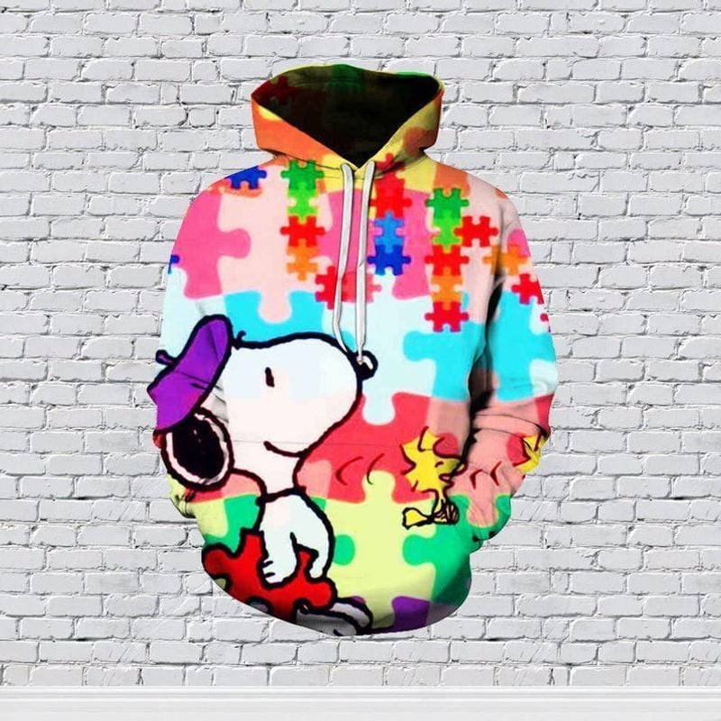 Autism X Snoopy 3d Hoodie Zip Hoodie