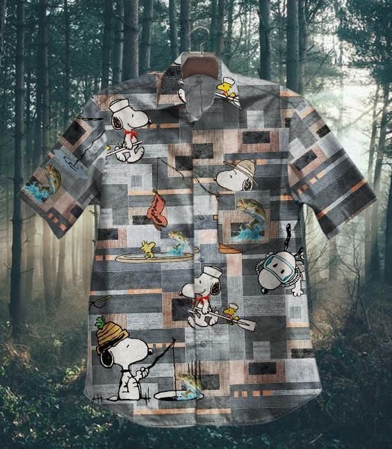 Fishing Snoopy Hawaiian Shirt 3d T Shirt