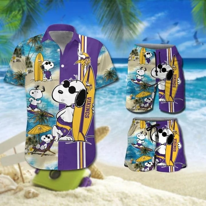 Snoopy And Minnesota Vikings Hawaiian Shirt