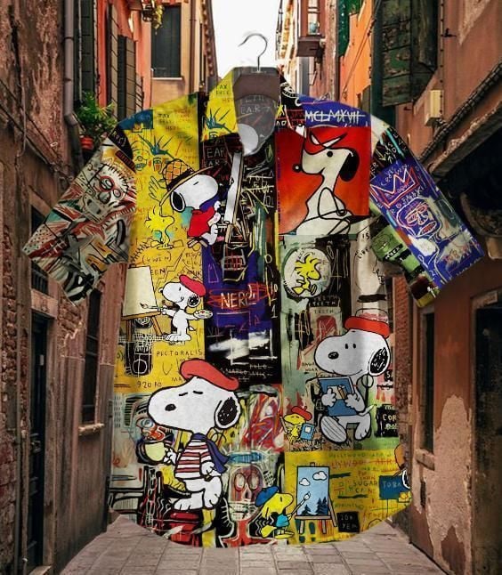 Hawaii Shirt Hot Michel Basquiat Snoopy Hawaiian Shirt-zx11400