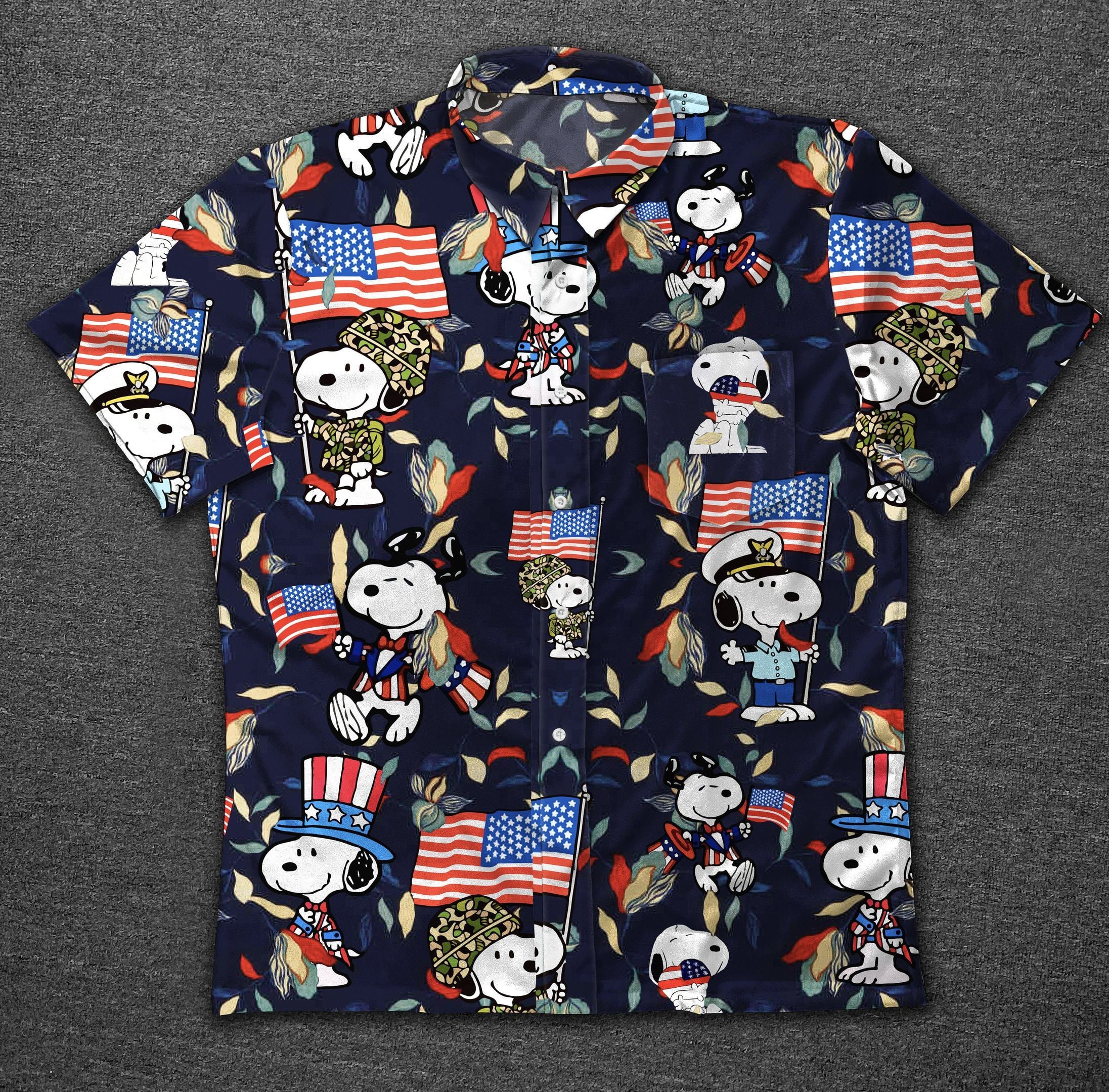 Hawaii Shirt Independence Day Snoopy Vintage Cotton Hawaiian Shirt-zx10634