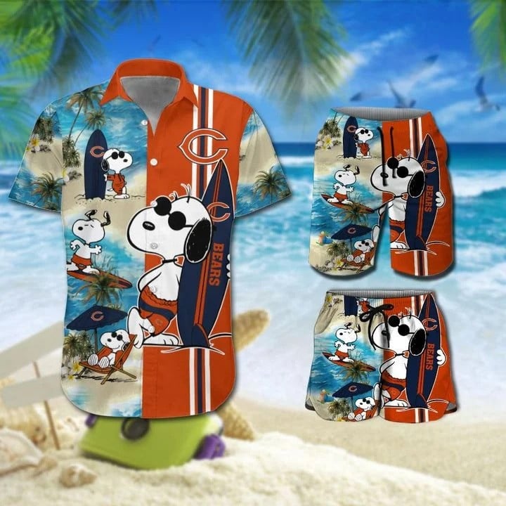 Snoopy And Chicago Bears Hawaiian Shirt