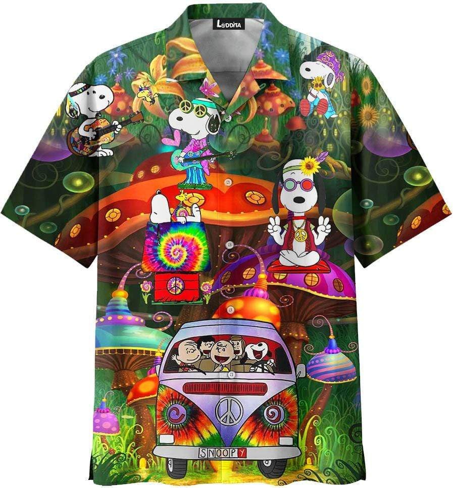 Snoopy Hippie Hawaiian Shirt