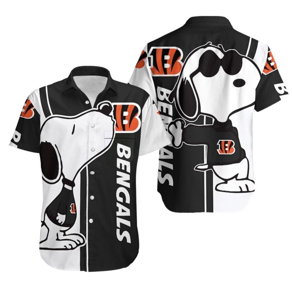 Beach Shirt Cincinnati Bengals Snoopy Lover 3d Printed Hawaiian Shirt Beach Set