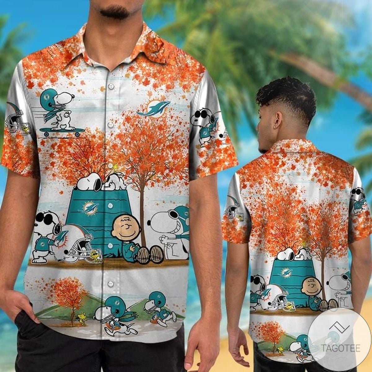 Miami Dolphins Snoopy Autumn Hawaiian Shirt