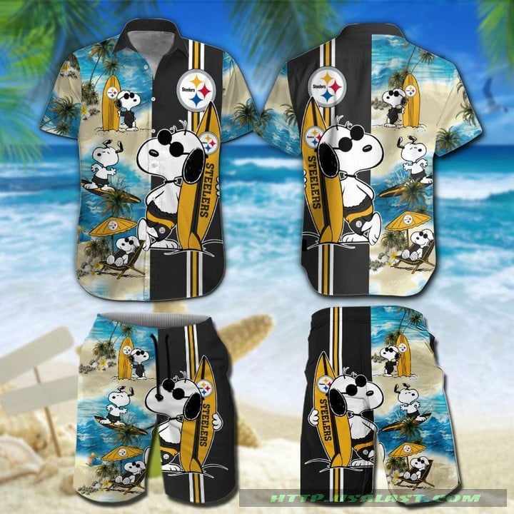 Pittsburgh Steelers Snoopy Surfing Hawaiian Shirt