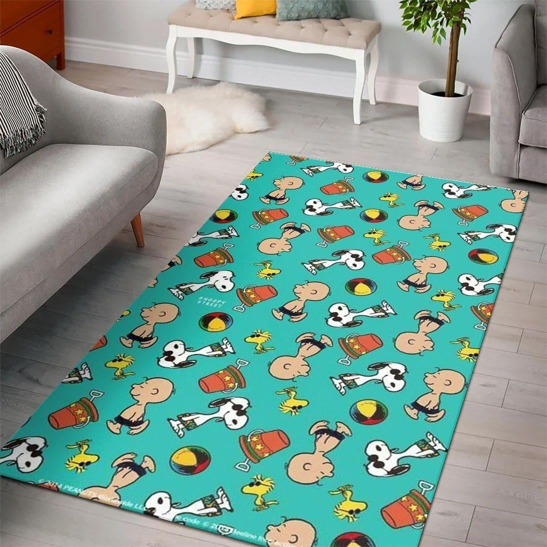 Snoopy Dog Area Rug Living Room And Bed Room Rug Gift Us Decor