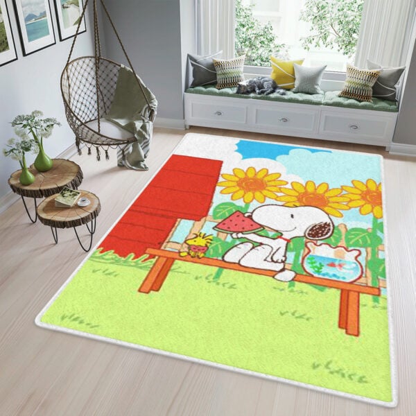 Snoopy's Summer Peanuts 2098 Christmas Gifts Lover,snoopy And Peanuts Area Rug Living Room Rug Home Decor Floor Decor