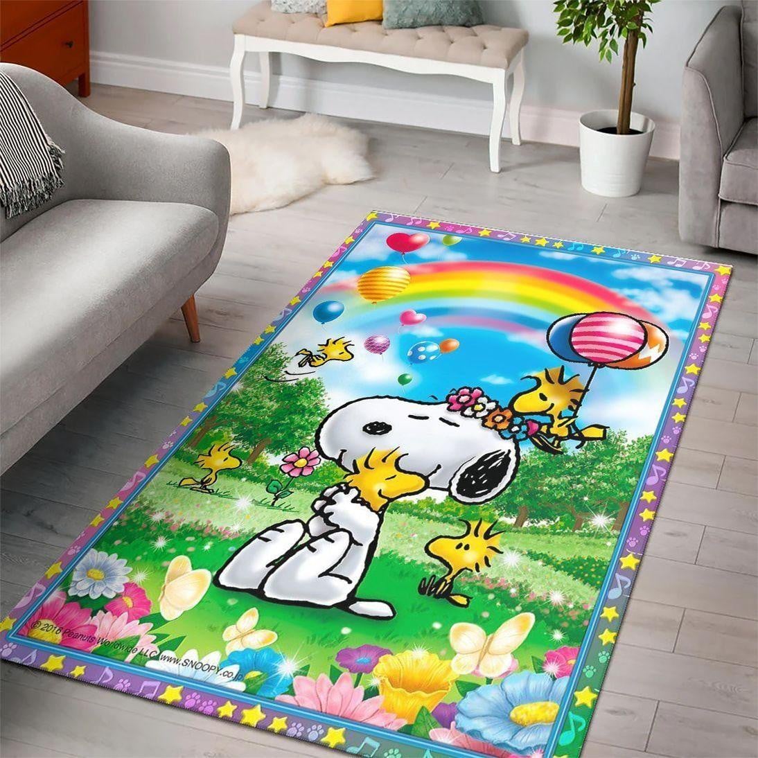 Snoopy Dog Area Rug Living Room And Bed Room Rug Gift Us Decor