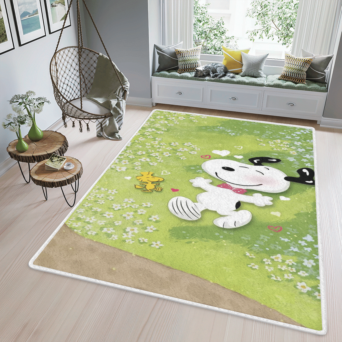 Peanuts Snoopy Woodstock Area Rug Living Room, Snoopy Peanuts Rug Home Decor Floor Decor