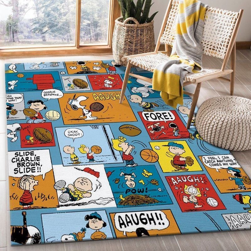 Snoopy Cartoon Movies Area Rug Living Room Rug Home Decor Floor 998