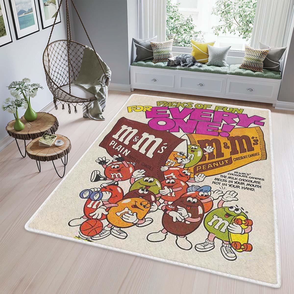 M&amp;m's Peanuts Chocolate Candies Fan Gift, M&amp;m's Pack Of Fun For Everyone Rug Home Decor Floor Decor