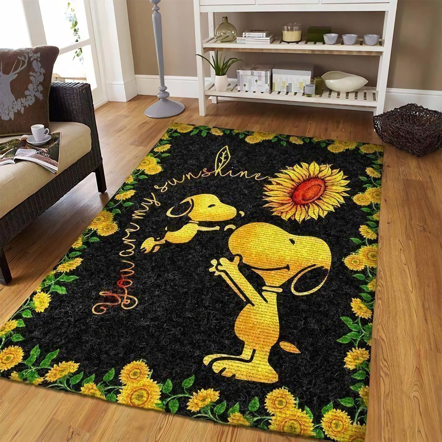 Snoopy The Peanuts Area Rug Living Room, Snoopy You Are My Sunshine Rug Home Decor Floor Decor