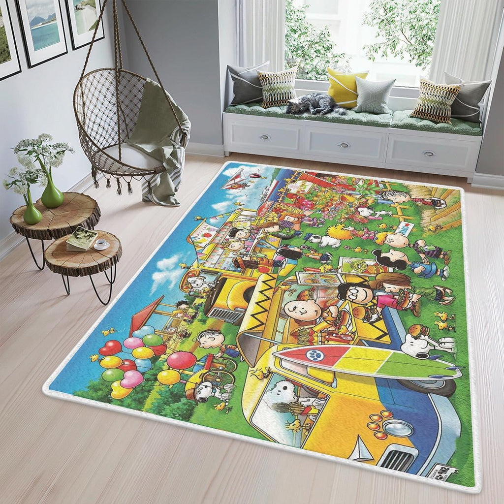 Party Snoopy Charlie Brown The Peanuts Cartoon Gift Lover Area Rug Living Room,snoopy The Peanuts Gift For Fan Rug Home Decor Floor Decor