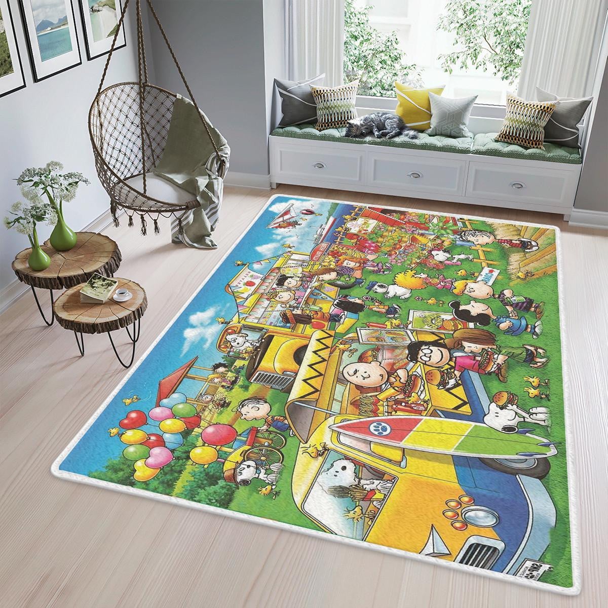 Party Snoopy Charlie Brown The Peanuts Cartoon Gift Lover Area Rug Living Room,snoopy The Peanuts Gift For Fan Rug Home Decor Floor Decor
