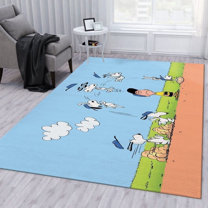Snoopy Area Rug Living Room Rug Home Decor Floor 1018