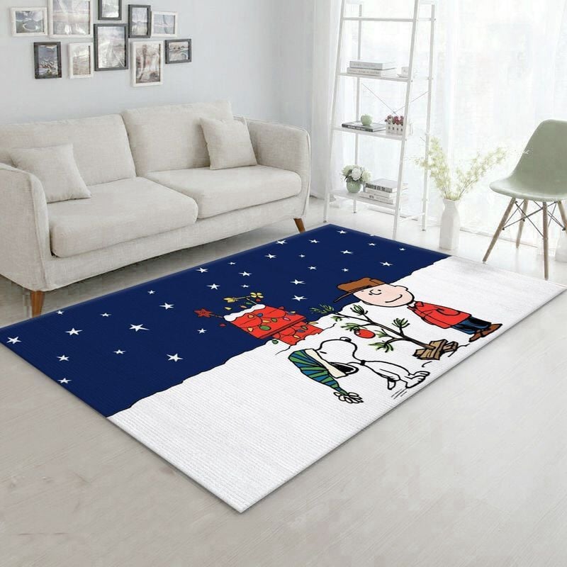 Snoopy Snow Area Rug Living Room Rug Home Decor Floor 1014