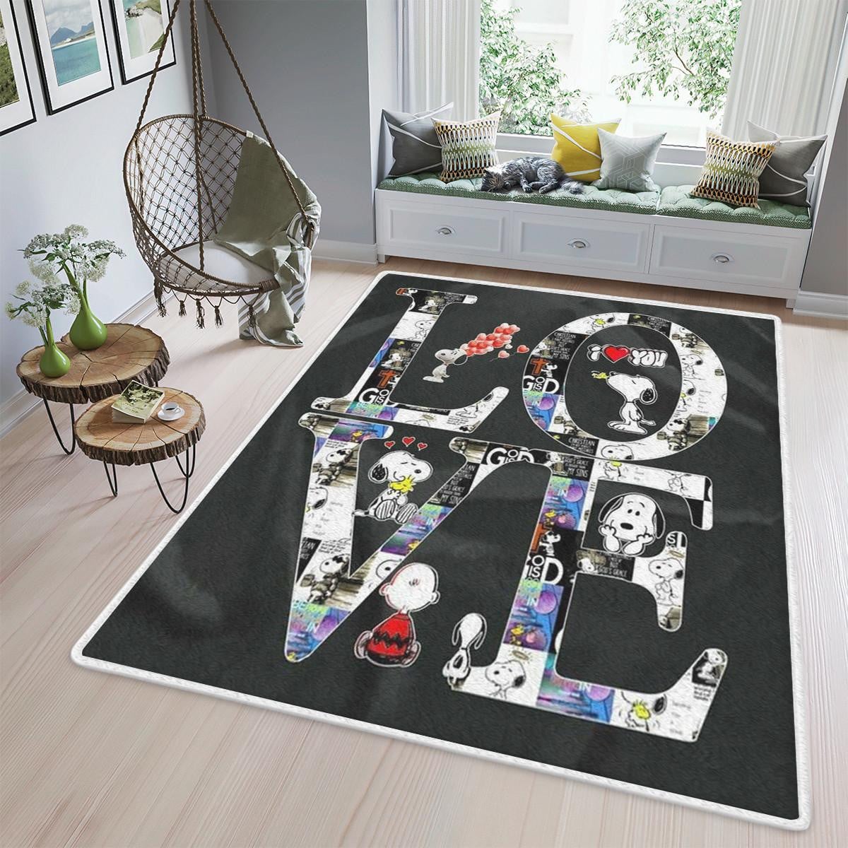 Snoopy Peanuts Happy Valentine's Day 2 Fan Gift, Snoopy Peanuts Happy Valentine's Day Rug Home Decor Floor Decor