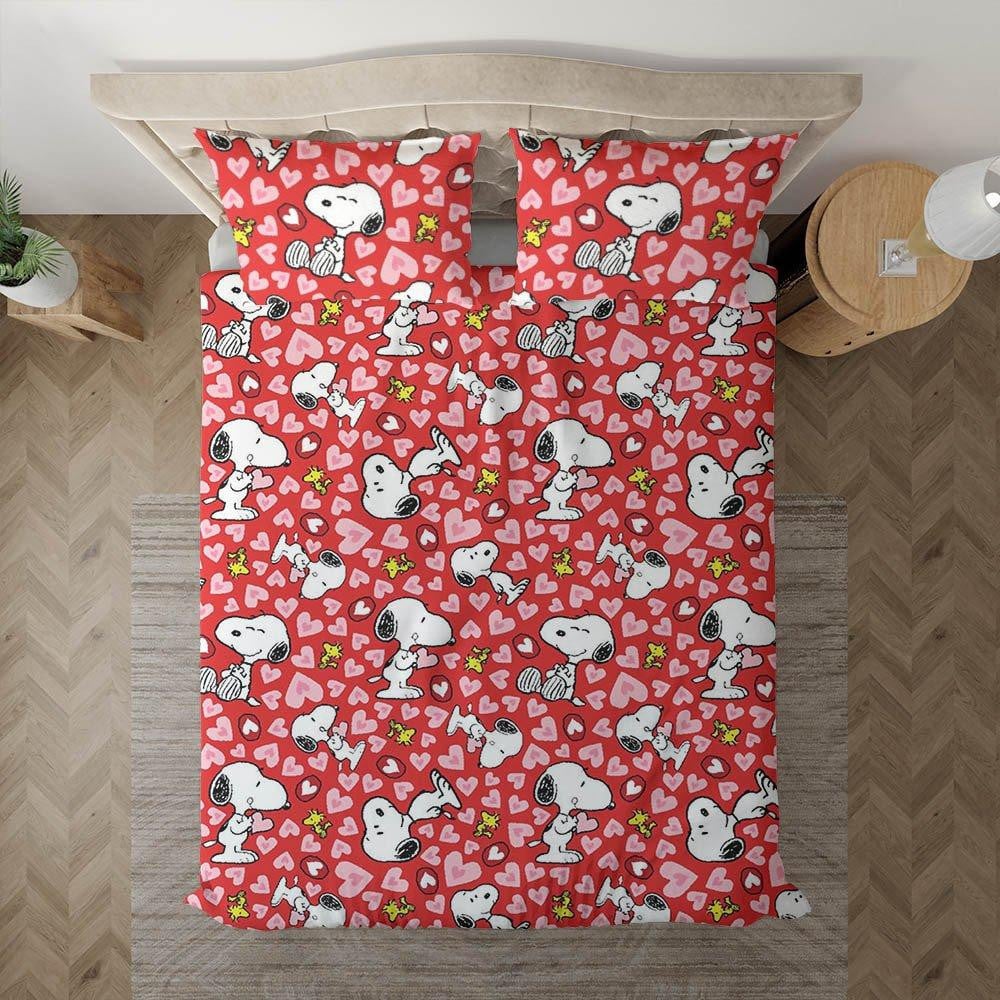 Snoopy The Peanuts Fan Gift, Snoopy Peanuts Valentine's Day Duvet Quilt Bedding Set