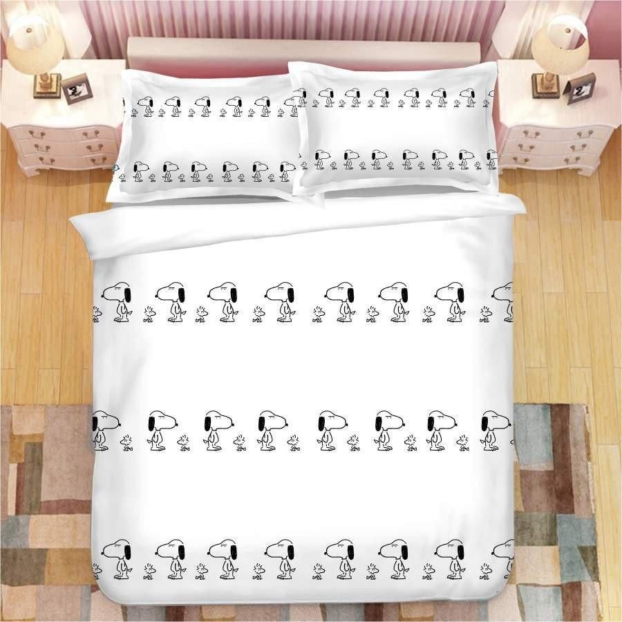 Snoopy And Woodstock The Peanuts Fan Gift, Snoopy And Woodstock Black And White Duvet Bedding Set