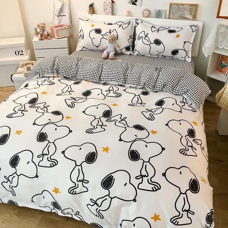 Snoopy And Spot Print Dog Bedding Set