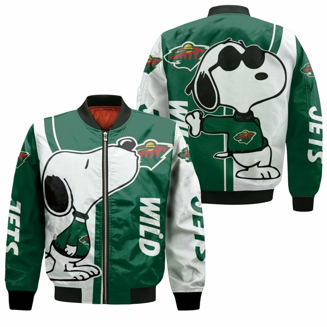 NHL Minnesota Wild Snoopy Lover Bomber Jacket