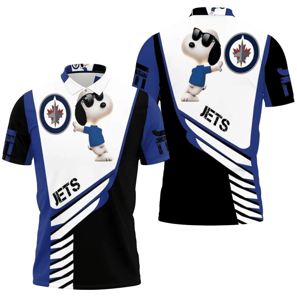 Mens & Womens Winnipeg Jets Snoopy 3D All Over Print Polo Shirt