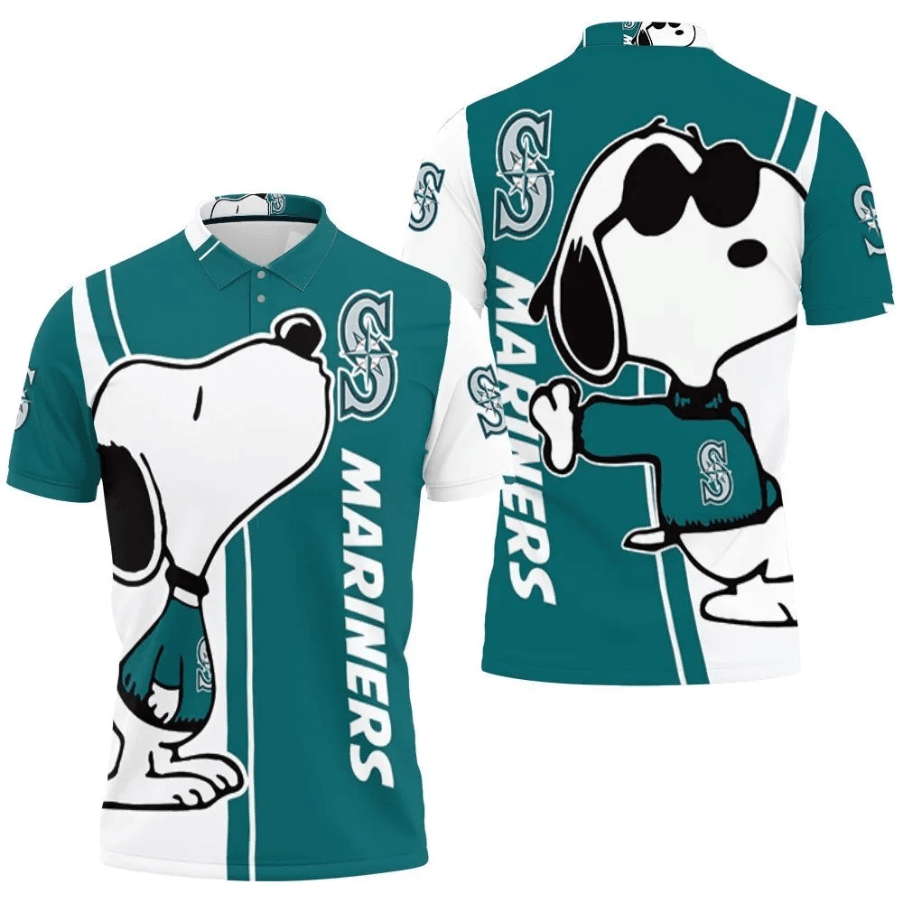 Mens & Womens Seattle Mariners Snoopy Lover 3D All Over Print Polo Shirt