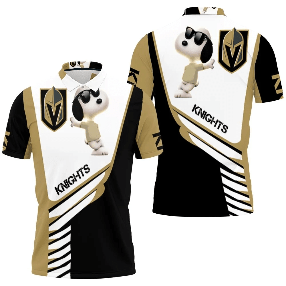 Mens & Womens Vegas Golden Knights Snoopy For Fans 3D All Over Print Polo Shirt