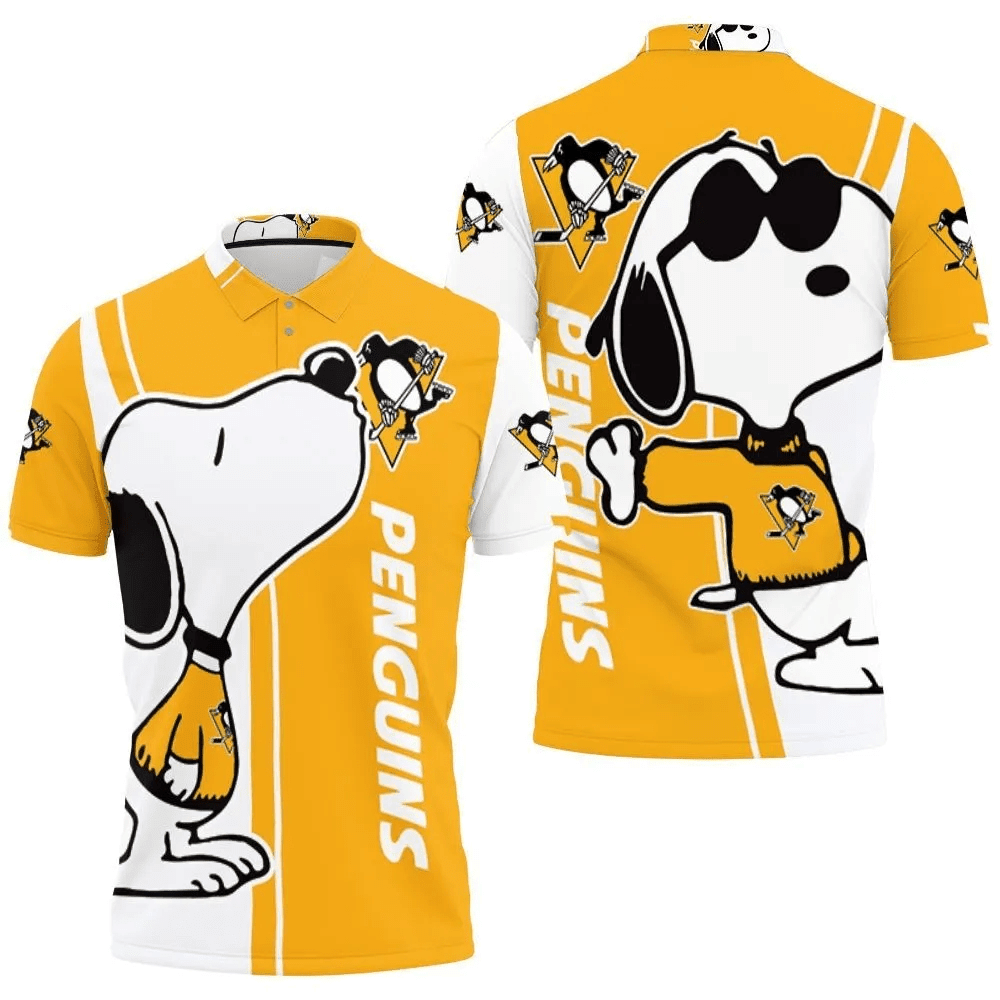 Mens & Womens Pittsburgh Penguins Snoopy Lover 3D All Over Print Polo Shirt