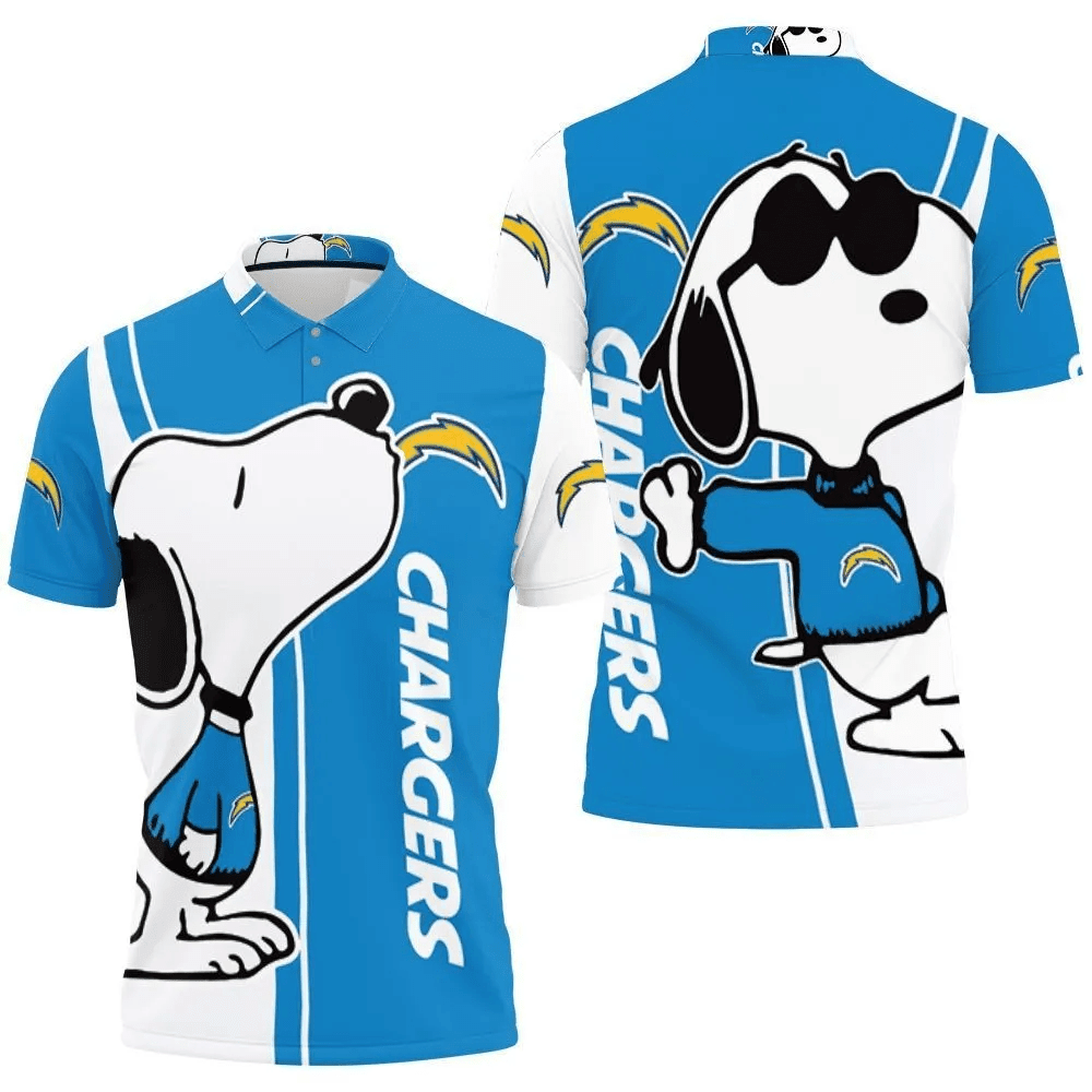 Mens & Womens Los Angeles Chargers Snoopy Lover 3D Printed Polo Shirt