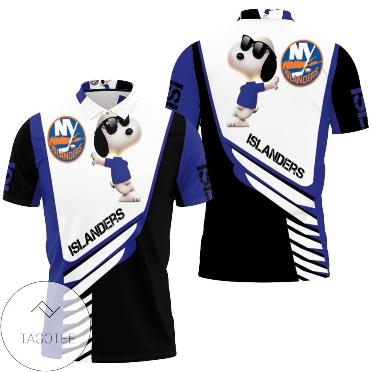 Mens & Womens New York Islanders Snoopy For Fans 3d All Over Print Polo Shirt