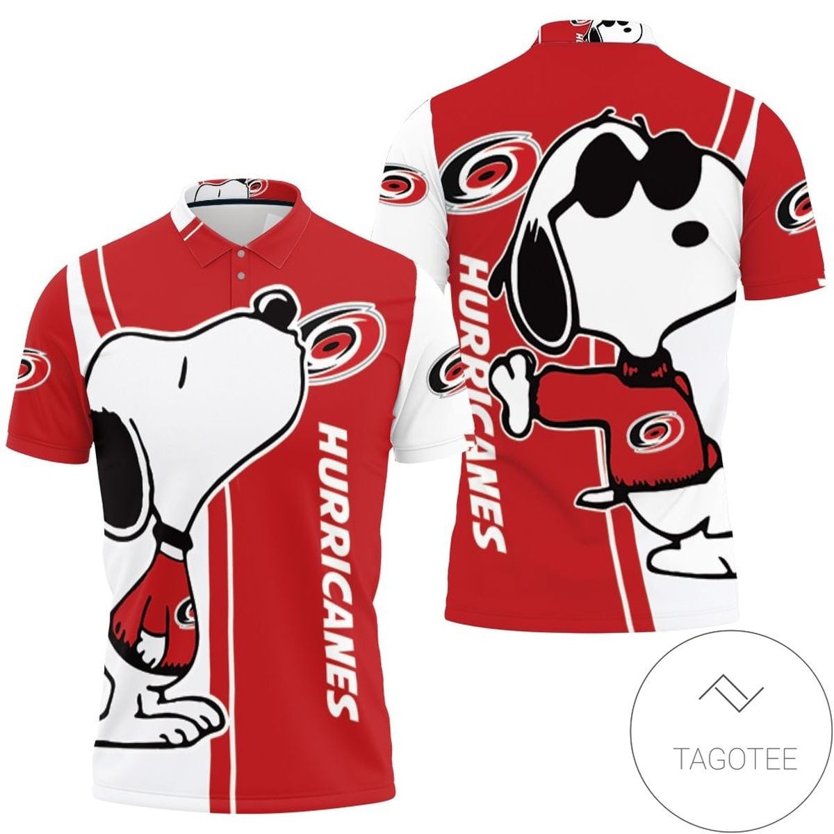Mens & Womens Carolina Hurricanes Snoopy Lover 3d Printed All Over Print Polo Shirt