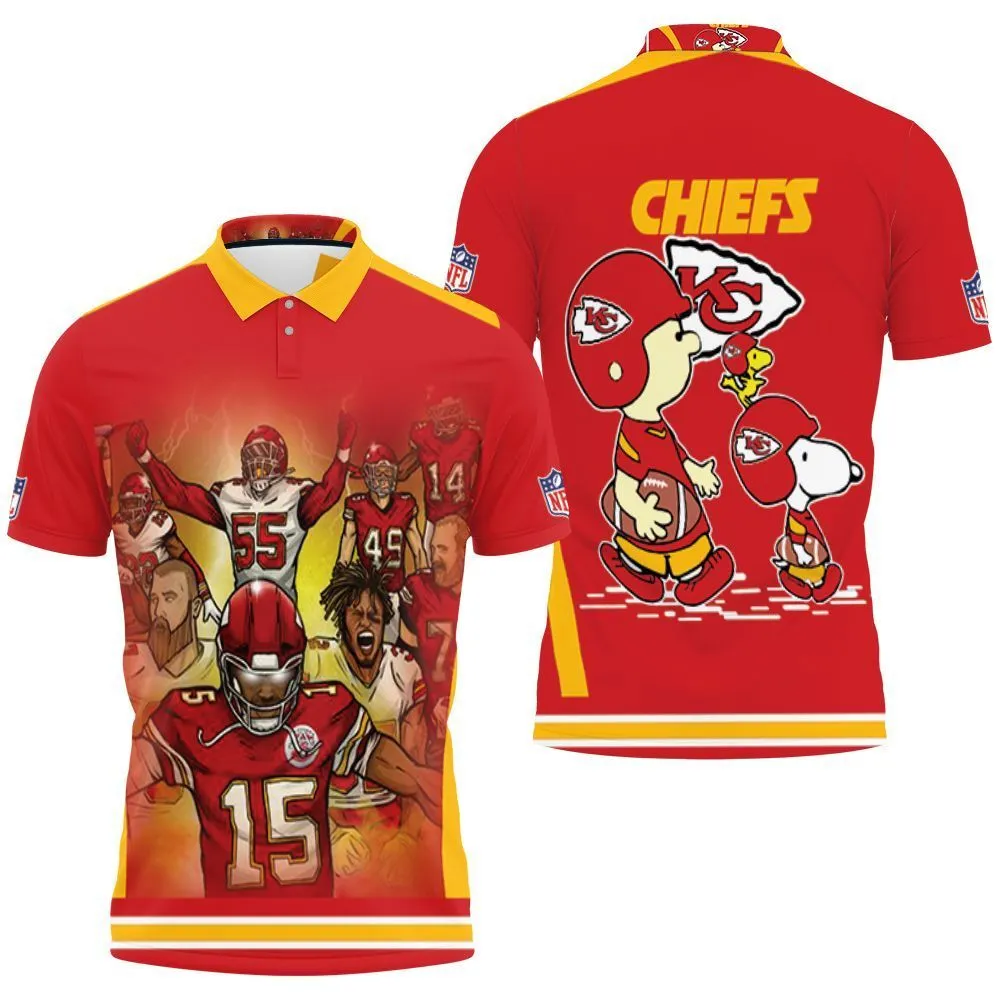 Mens & Womens Snoopy Kansas City Chiefs Afc West Division Champions Division Super Bowl 2021 3D Polo Shirt