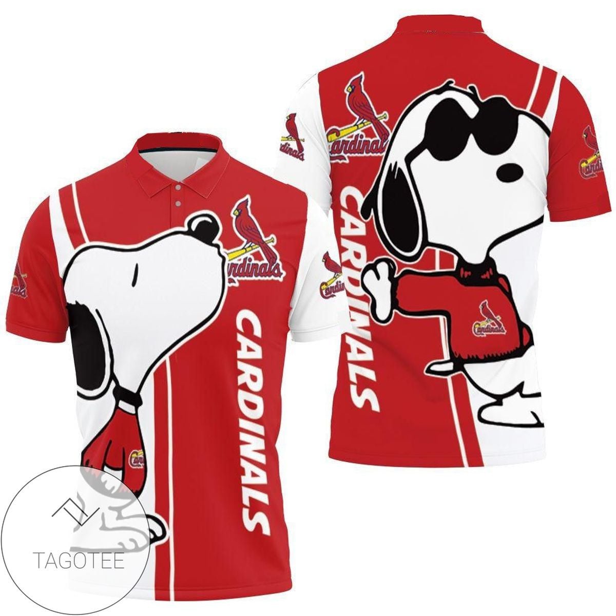 Mens & Womens St. Louis Cardinals Snoopy Lover 3d Printed All Over Print Polo Shirt