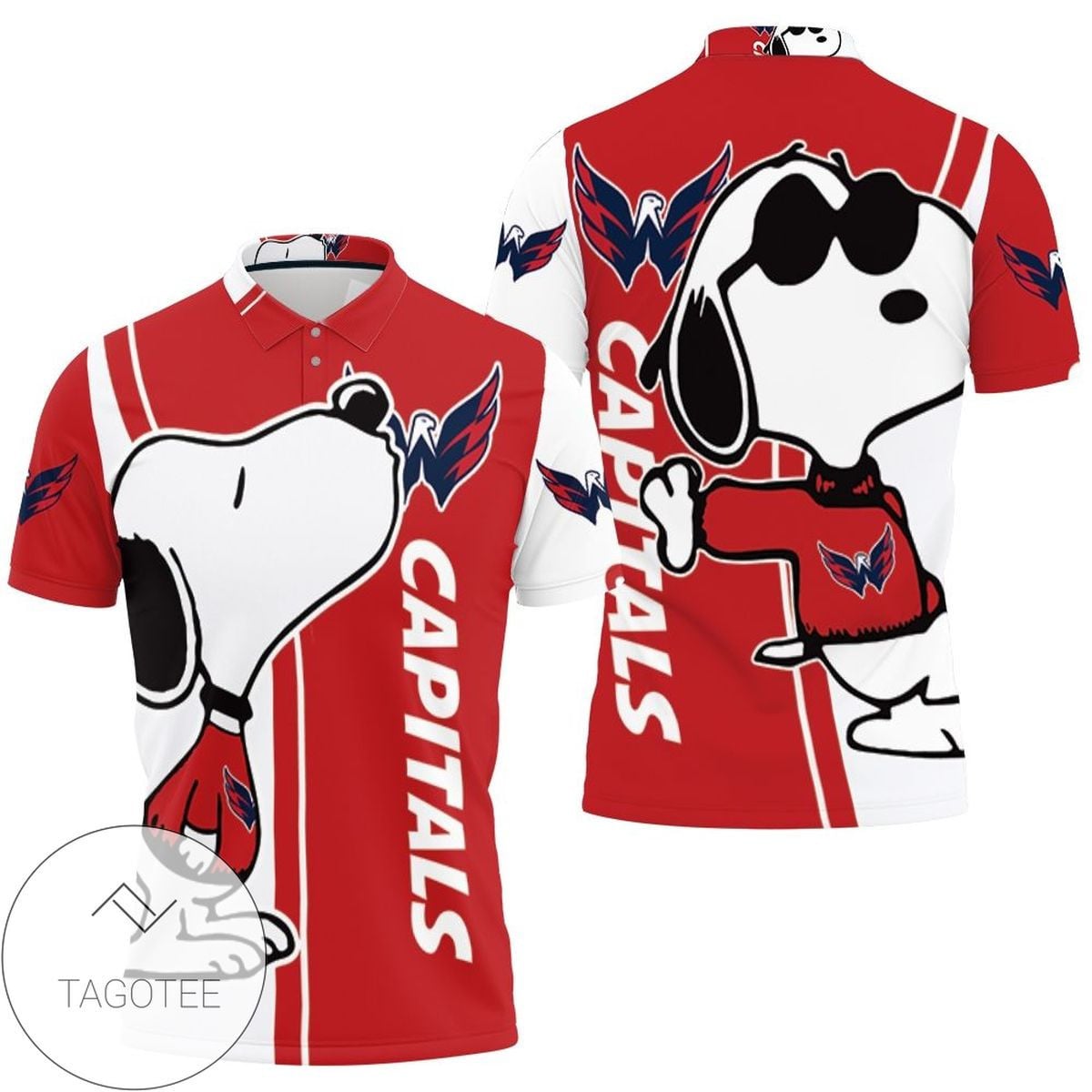 Mens & Womens Washington Capitals Snoopy Lover 3d Printed All Over Print Polo Shirt