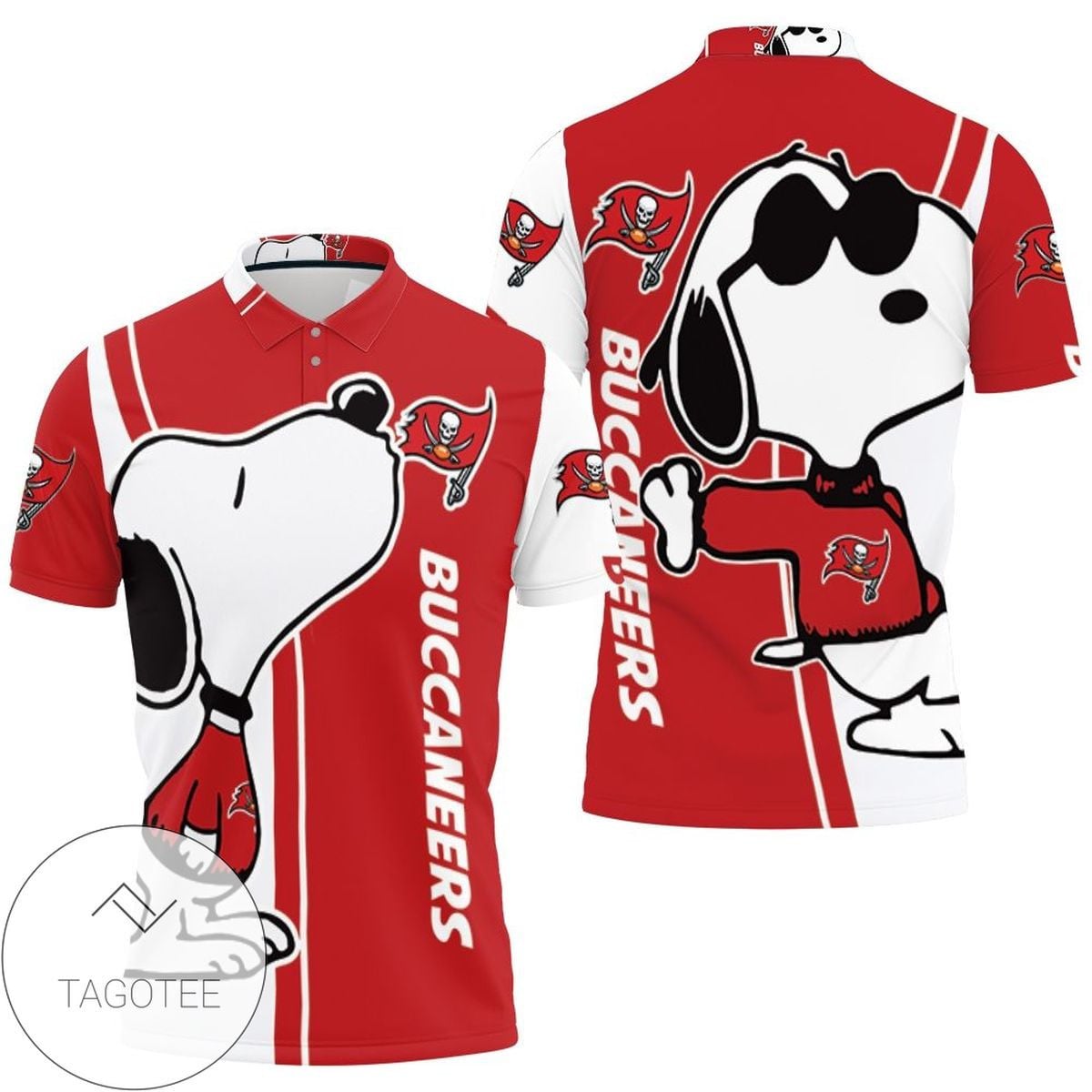 Mens & Womens Tampa Bay Buccaneers Snoopy Lover 3d Printed All Over Print Polo Shirt