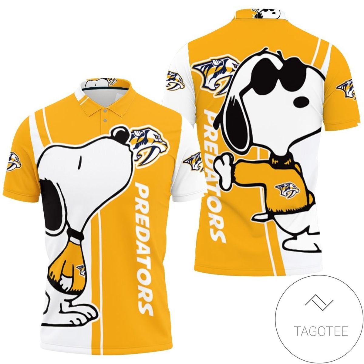 Mens & Womens Nashville Predators Snoopy Lover 3d Printed All Over Print Polo Shirt