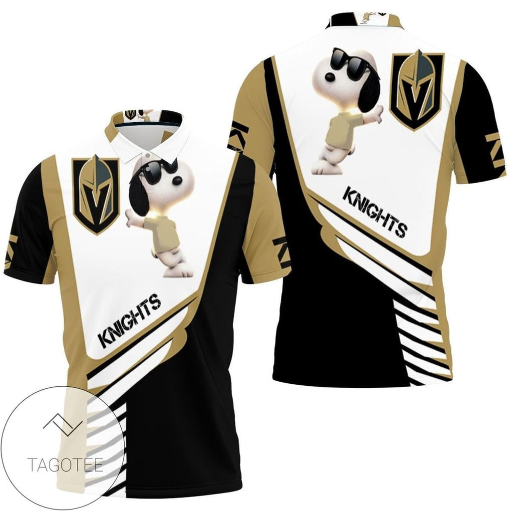 Mens & Womens Vegas Golden Knights Snoopy For Fans 3d All Over Print Polo Shirt