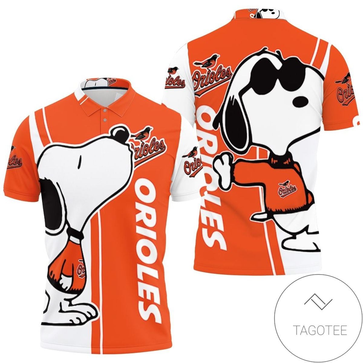 Mens & Womens Baltimore Orioles Snoopy Lover 3d Printed All Over Print Polo Shirt