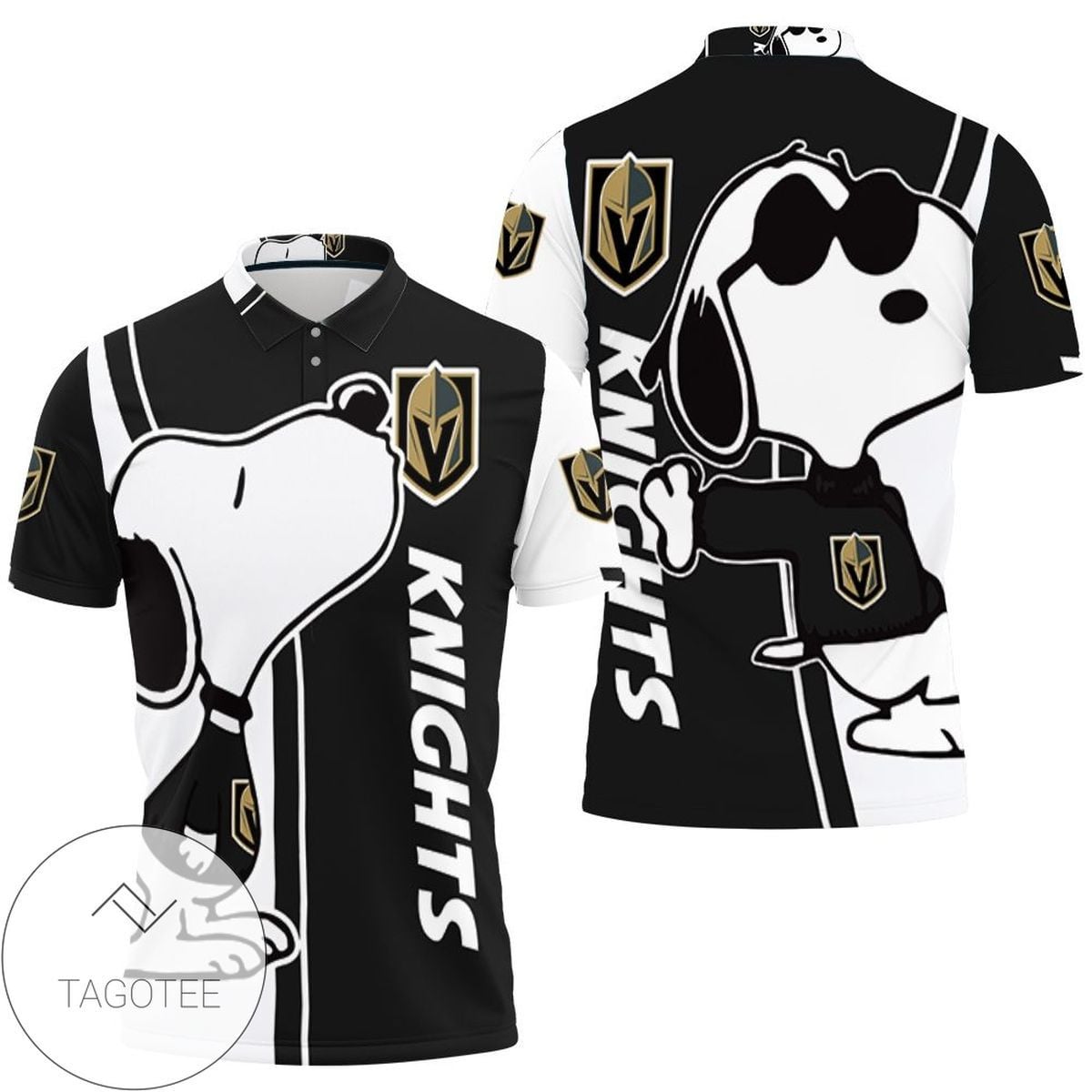 Mens & Womens Vegas Golden Knights Snoopy Lover 3d Printed All Over Print Polo Shirt