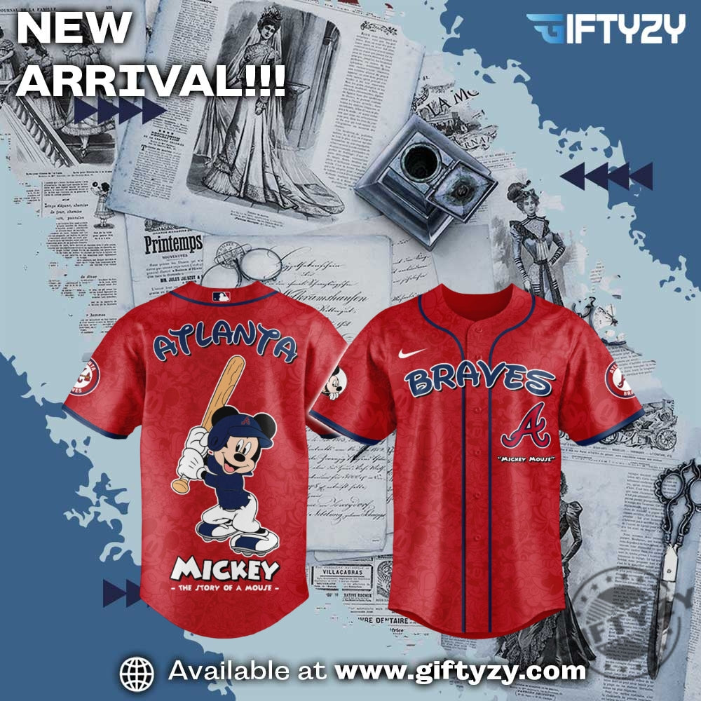Atlanta Braves Mlb Baseball X Disney Mickey Mouse Night Game Jersey 