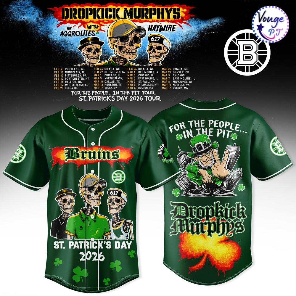 Boston Bruins x Dropkick Murphys St. Patrick's Day 2026 Jersey 
