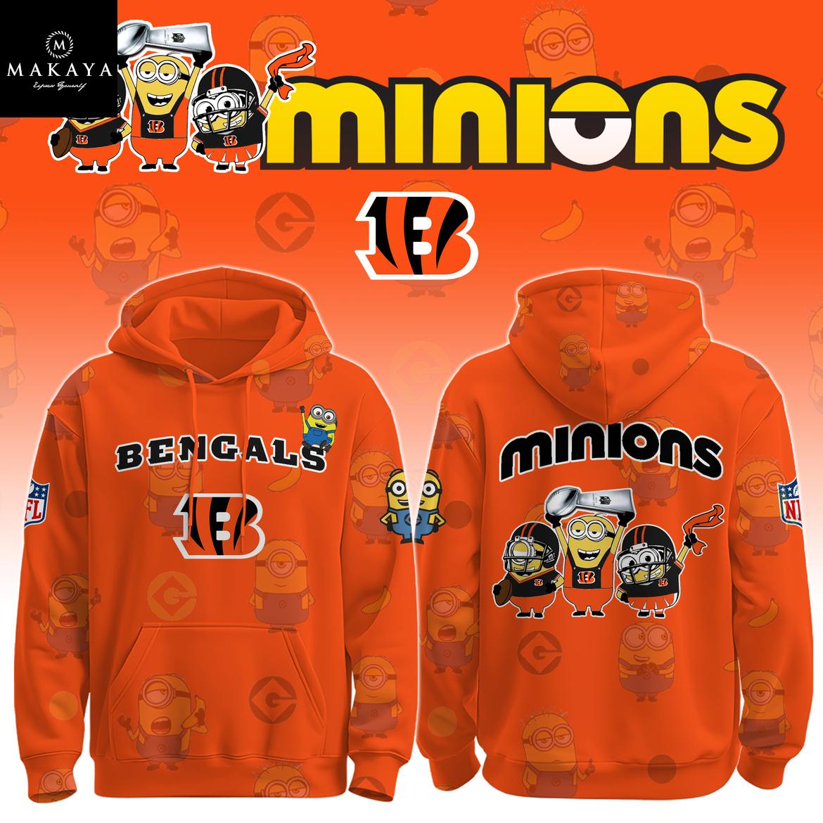 Cincinnati Bengals x Minions Celebrate NFL Holiday Game 2025 Hoodie T-Shirt 