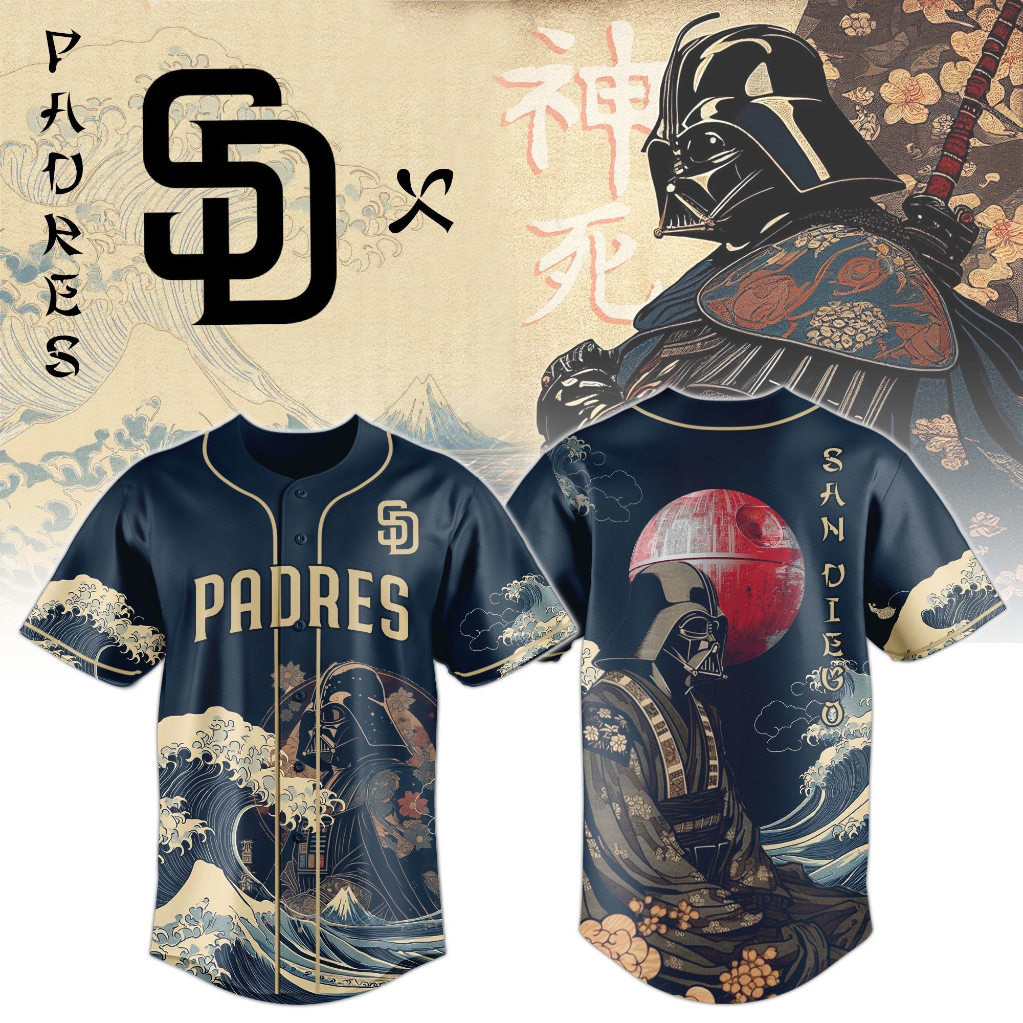 Lord Darth Vader San Diego Padres 2025 Japan Edition Jersey 