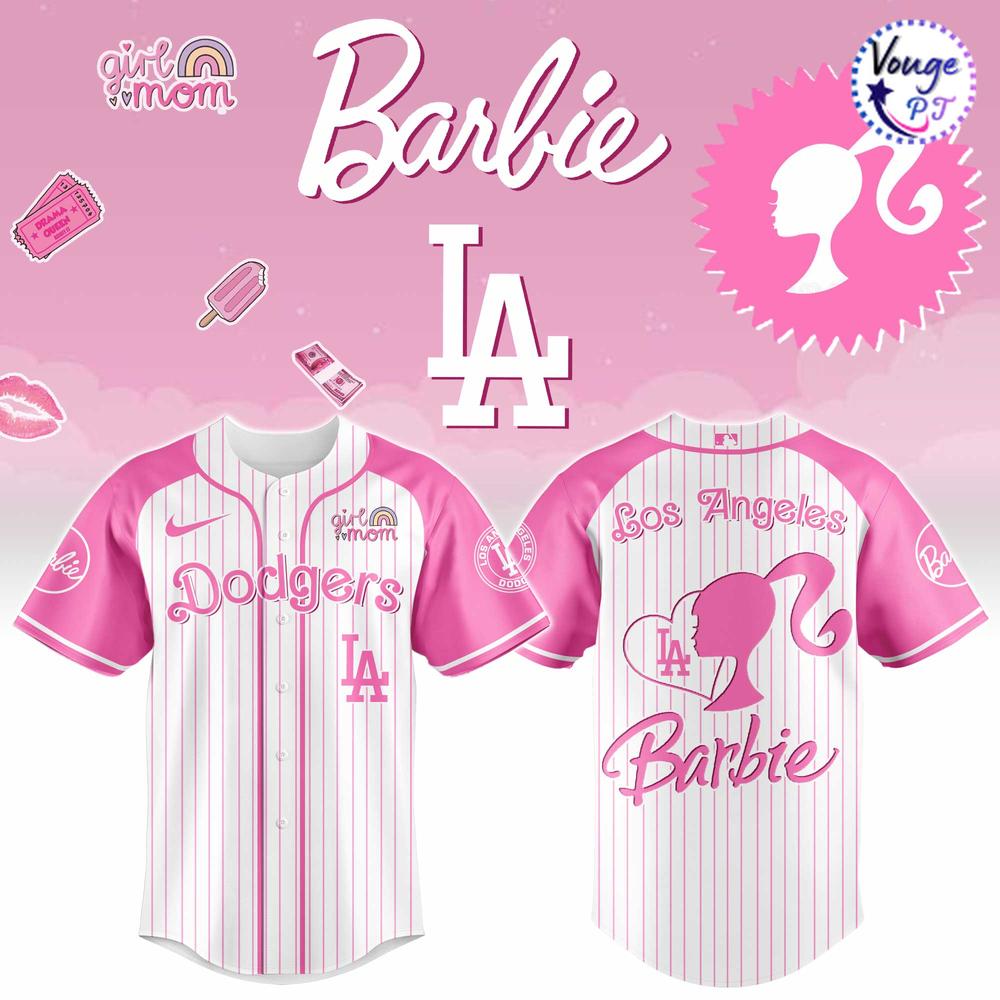 Los Angeles Dodgers Lovely Barbie Limited Edition Baseball Jersey 