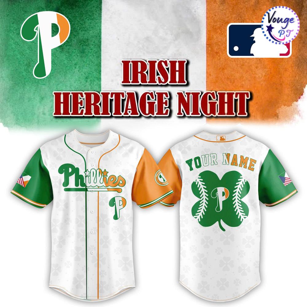 Philadelphia Phillies x Irish Heritage Limited Edition Baseball Jersey 