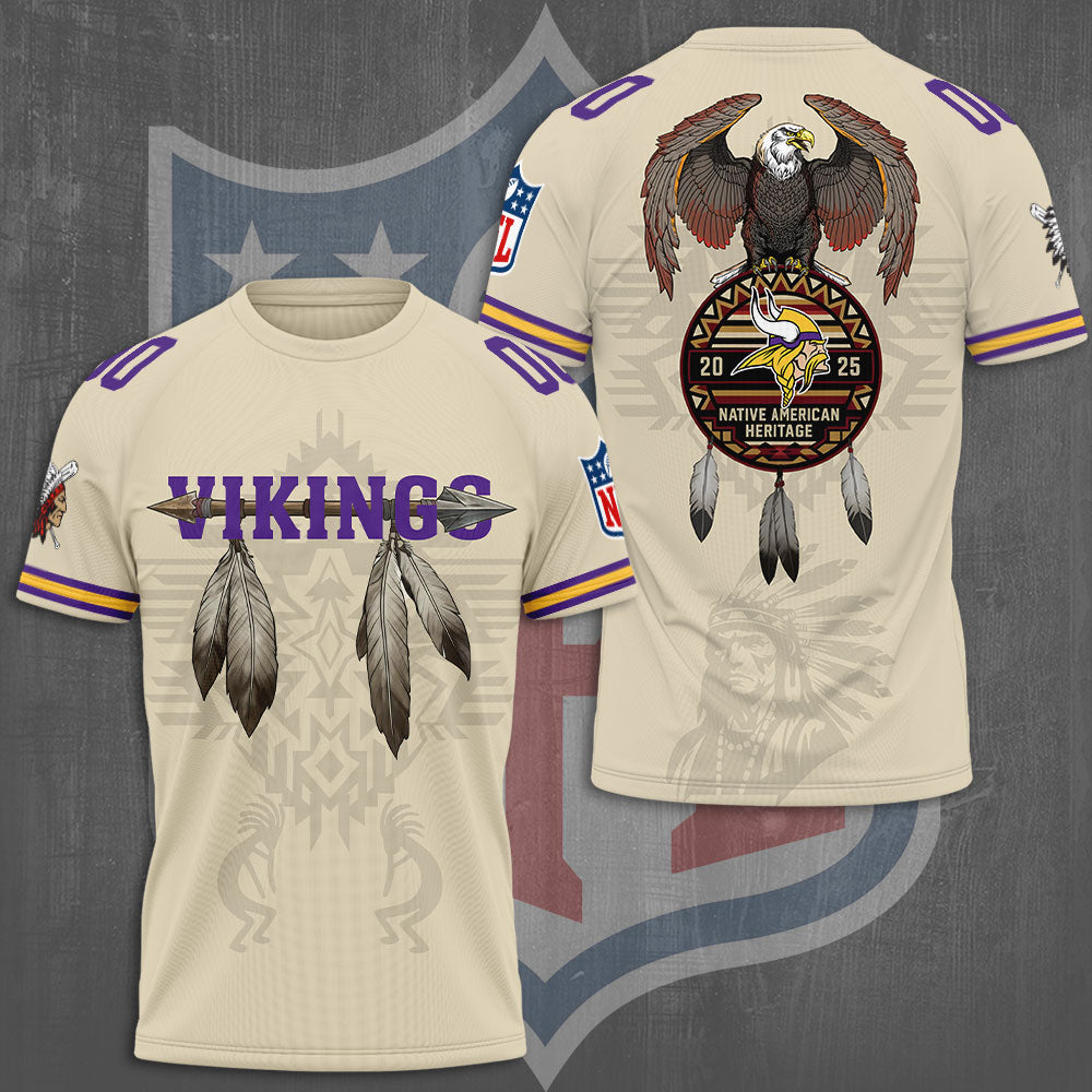 Minnesota Vikings x Native American Heritage 3D Apparel 