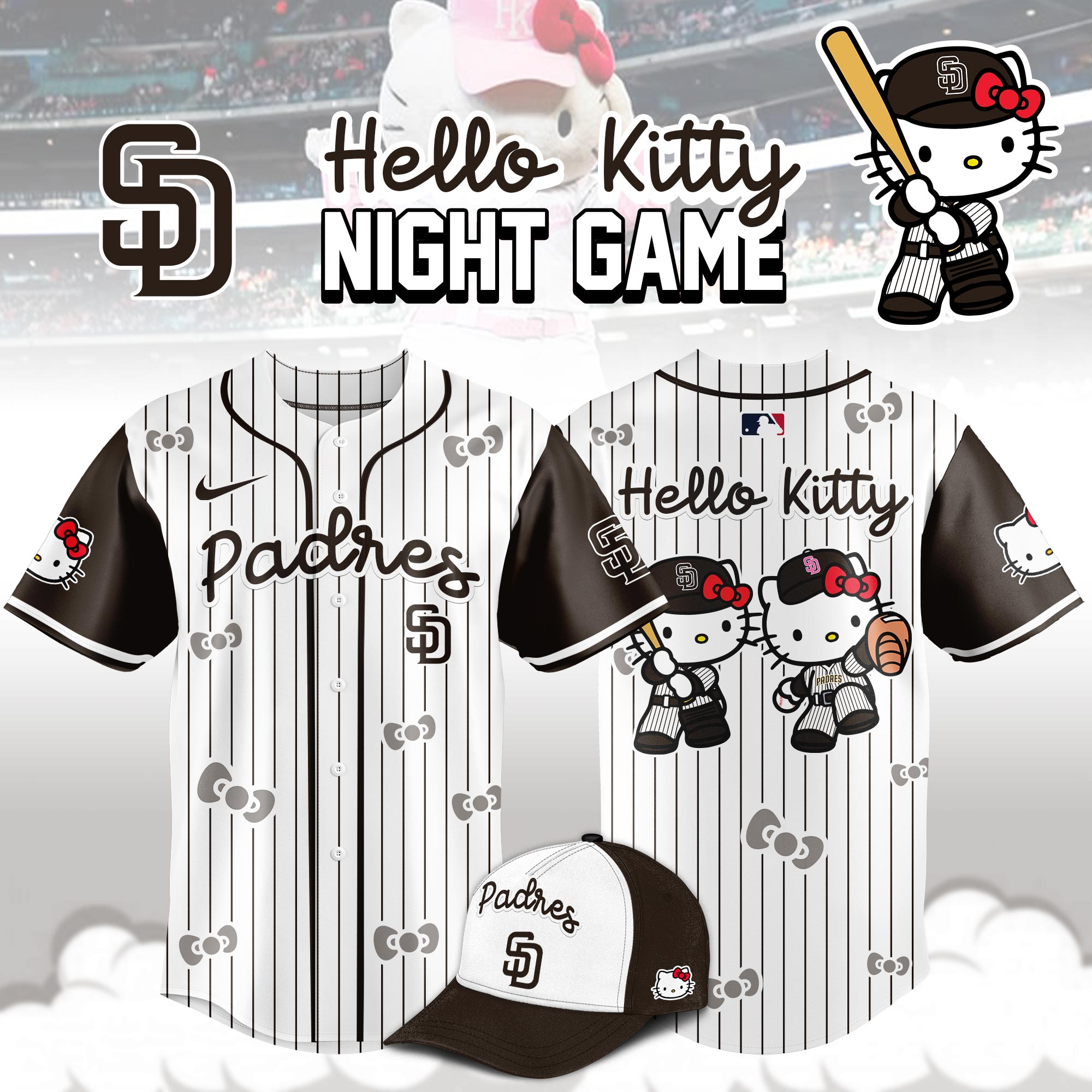 San Diego Padres MLB x Hello Kitty Night Game Jersey 